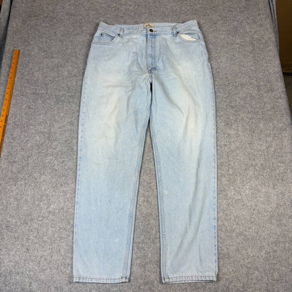 RedHead Mens Light Wash Denim Jeans Straight Leg Blue 38x30 Workwear Classic